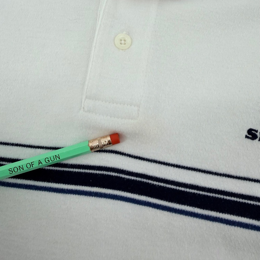 Vintage Reebok Seattle Seahawks NFL Polo Shirt PlayDry Striped White 2XL Mens - Picture 8 of 8